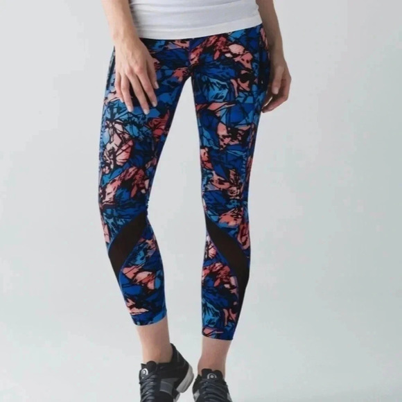 Lululemon Inspire Tight II Paint Storm Harbor Blue Multicolor Size 6 - Picture 13 of 13